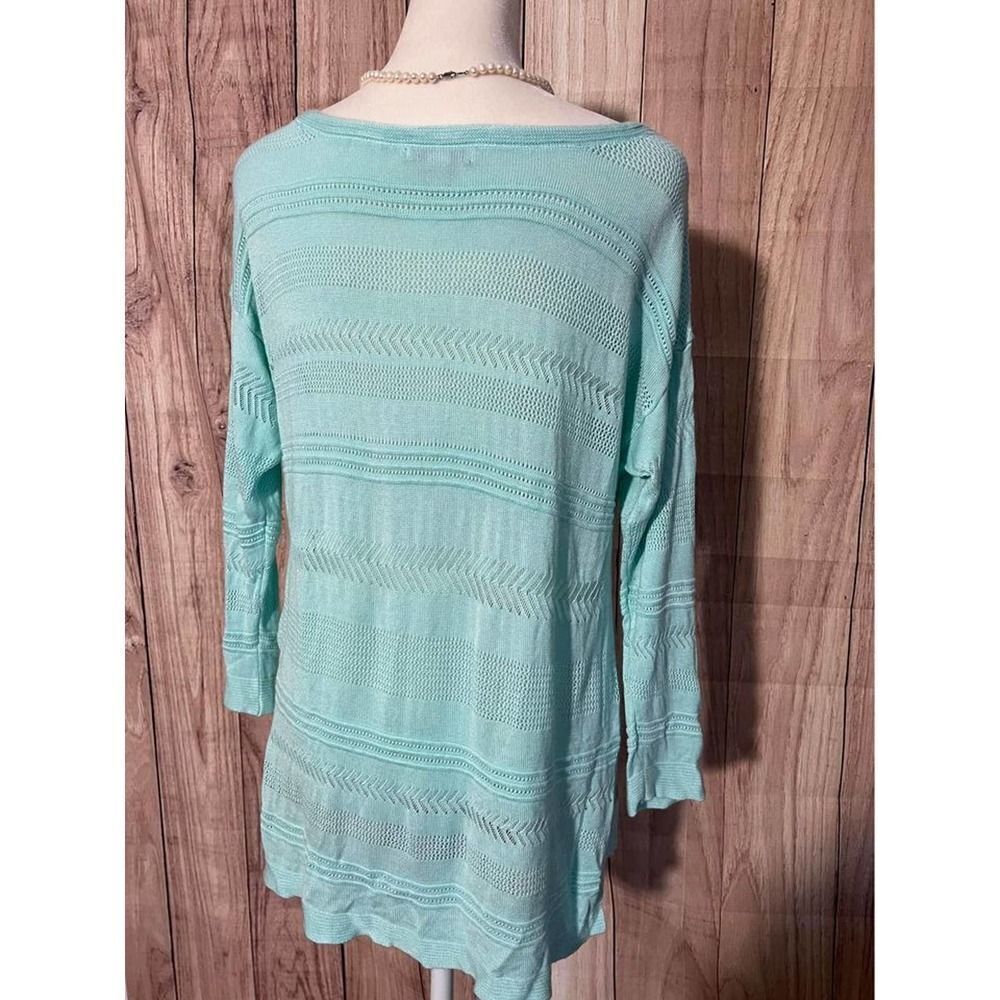 Cato Womens Long Sleeve Top Light Green Sz Large - Picture 3 of 8